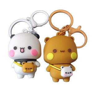 Bubu & Dudu Character Adorable Keychain Purse Backpack Charm Set